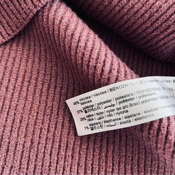 Zara mauve cropped rib knit cardigan size Small - Picture 4 of 10